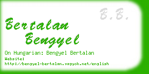 bertalan bengyel business card